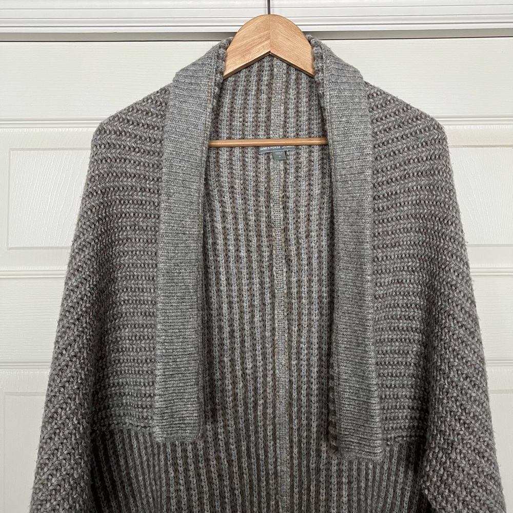 {James Perse} Wool & Alpaca Blend Sleeveless Cardigan Vest Grey - Size 3 (Large) - Picture 2 of 9